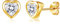 Estrellique Gold Small Heart Stud Earrings With Zirconia, 925 Sterling Silver, Hypoallergenic Cartilage Sleeping Earrings, 6mm for Lady Girls, Gifts for Women