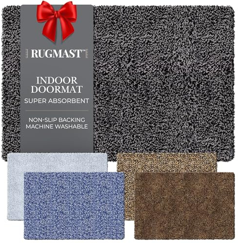 RugMast Premium Microfiber Indoor Door Mat – 32x48 Washable Entry Mat, Non-Slip, Waterproof Backing, Super Absorbent, Low Profile Entryway Doormat for Indoor Entrance