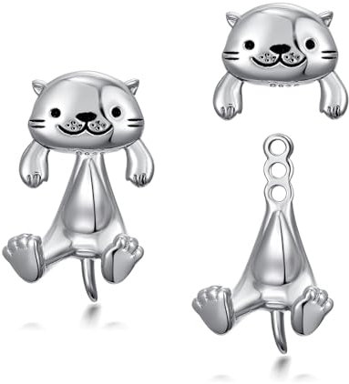 Otter Ohrringe 925 Sterling Silber Otter Ohrstecker Schmuck Geschenke für Damen Mädchen