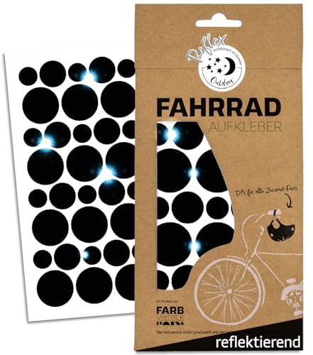 Farbviereck Reflektoren Sticker Set Kreise Verschiedene Aufkleber Farben als Fahrradaufkleber - auch für Helm Roller Kinderwaren Reflektor Kinder - Kreis Sticker
