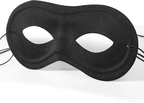 GEBETTER Rittermaske Schwarz Augenmaske für Kinder und Erwachsene Panzerknacker Maske Bandit Einbrecher Stoffbrille für Fasching, Halloween, Karneval Kostümzubehör Mottopartys Accessoire (Schwarz A)