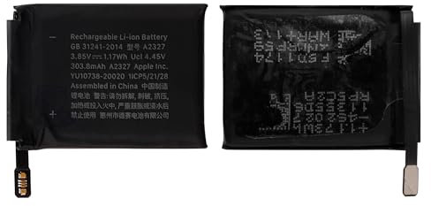 Duotipa Batteria di ricambio A2327, 303,8 mAh, compatibile con Apple Watch Series 6, 44 mm, con kit di strumenti di riparazione