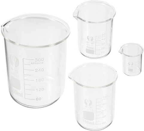 Mobestech Heat Resistant Chemistry Lab Glassware Set 50ml Beaker Measuring Cups Lab Beakers