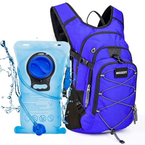 MIGGEEY Hydration Rucksack 18L mit Trinkblase 3L, große Lagerung Wandern Daypack für Männer Frauen, Fahrradrucksack, Laufrucksack Trinkrucksack, Wasserdicht Sportrucksack Hydration Rucksack