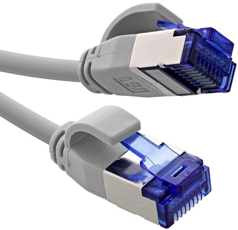InLine Patchkabel Slim, Cat.6A, S/FTP, TPE (LSZH) flexibel, PoE, Kupfer (CU), LAN, Ethernet, Netzwerk Kabel, RJ45 Gigabit, grau, 1,5m, 74914