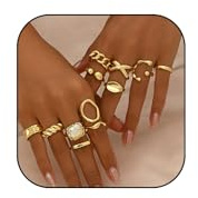 Calkkrer 12 Stück Vintage-Punk-Ringe Set für Frauen, Y2K-Gothic-Design, Geometrische Mode-Schmuckringe, Geschenk für Freundinnen, Passend zu Outfits & Party-Accessoires