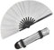 GORGECRAFT Rave Hand Fan Foldable Glitter Folding Handheld Fan Silver Large Plastic Bamboo Holding Clack Fan for Men Women Festivals Carnival Club Party Dancing Summer Outfits Accessories