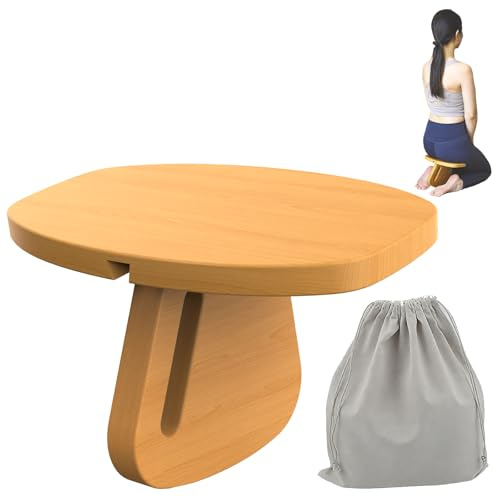 Enjoyfly Banco de meditación portátil, silla de meditación de yoga desmontable, banco de meditación de madera, taburete ergonómico de yoga, banco de oración, comodidad y estabilidad, adecuado para