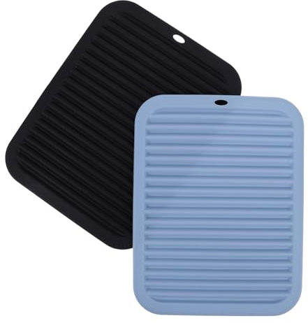PACKOVE 2pcs Heat-resistant Silicone Pad Heating Pad Hot Plate Holder Plate Pad Silicone Heat Resistant Mat Pan Protectors Hot Pot Holder Heat Resistant Mat for Countertop Silica Gel