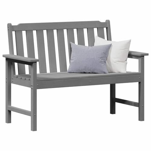 vidaXL Gartenbank Hellgrau 120 x 59 x 88 cm HDPE | Das moderne Look bringt frischen Style in deinen Außenbereich, Hält jede Wetterlage aus und bleibt dabei stabil,