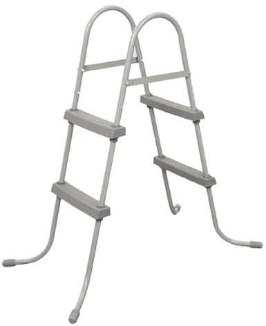 WENNEWU Rampe De Piscine avec Marches, éChelle De Piscine EnterréE en Acier Inoxydable, Capacité De Charge Jusqu'à 250Kg, avec Base D'Installation Rapide,A,2 Steps