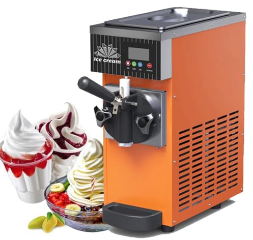 Macchina per Gelato Soft Commerciale – Produzione 4-8 Kg/H, 450 W/750 W, Display LED, Gelatiera, Erogatori a Compressore Da Banco per Ristoranti E Gelaterie,Orange-750W