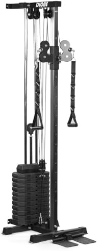 DIONE CW60 - Single Pulley - Cable Crossover - Mit 60KG Gewichten - Erweiterbar bis zu 90 kg - Wandbefestigung - Kabelzugturm - Latzugturm