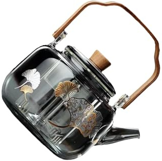 BEALIFE Tetera de vidrio para preparar té suelto y floreciente, fabricada con vidrio de borosilicato calidad que permite preparar té en cualquier hornilla cocina. Tetera borosilicato con