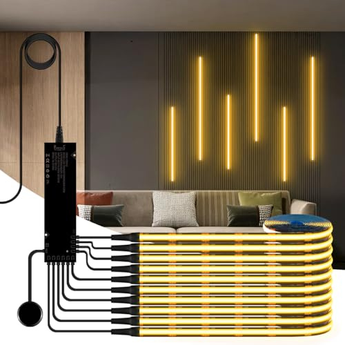 10 in 1 dimmbares LED Licht Wandbeleuchtung Set mit Touch‑Schalter | geeignet für dekorative Beleuchtung von Vitrinen Weinschränken und Ausstellungsvitrinen