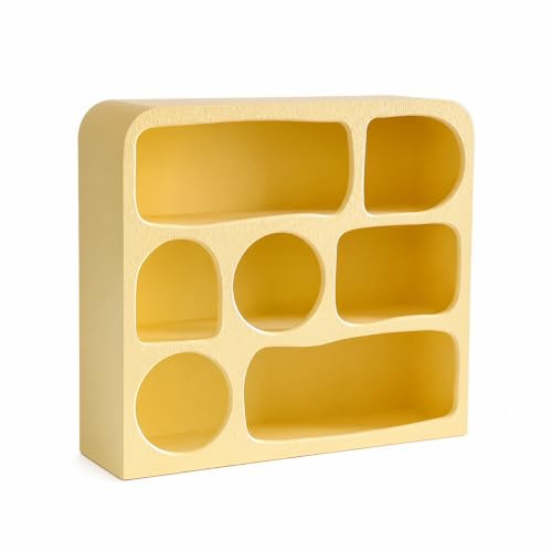 YWMJZEU Wandregal Modern Wandregal mit Fächern Pflegeleicht Setzkasten für Küche, Gelb