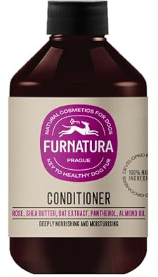 Furnatura Conditioner für Hunde für alle Felltypen, spendet Feuchtigkeit und Glanz, mit Damaszener Rose und Sheabutter, 250 ml