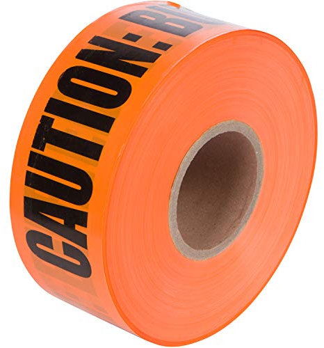 Morris Products Underground Electrical Caution Tape – 6-inch Width - Detectable from 12-18 Inch Depths – Red, Black – Printed with Caution Buried Electric Line below – 1,000 ft. Length