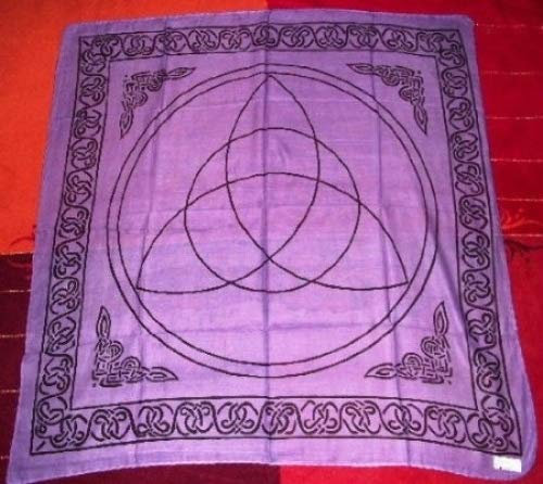 NewAge Tuch, mit Triquetra, aus Baumwolle, heidnischer/Wicca Stil, Altar/Tarot