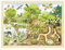 goki 57582 - Einlegepuzzle Erlebnis Natur aus Holz, Holzpuzzle mit vielen Tieren, Lernspielzeug und Kinderpuzzle, fördert Fantasie und Motorik der Kinder, 40cm x 30cm, 96er Set, ab 3 Jahre