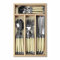 Laguiole 24 Piece Cutlery Set in Wooden Presentation Tray, 100% Made in France - Multi-Colour