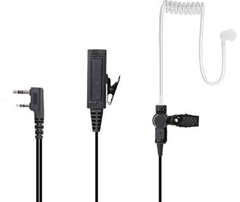 Hoornie® Cuffie radio Military Grade per Kenwood con 3 cavi intrecciati più spessi. Per Kenwood TK-3101, TK-3201, TK-3301, TK-3401D, TK-3501, TK-3701 UVM. Premium con 10 tappi per le orecchie gratuiti