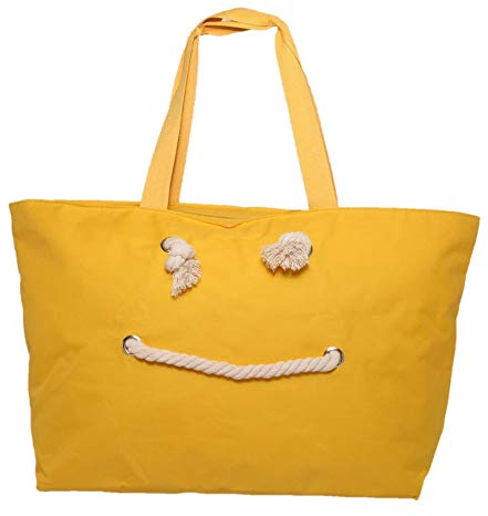 Unbekannt Strandtasche Badetasche Happy Smile XXL (Nr. 80 - Nr. 85) (Gelb)