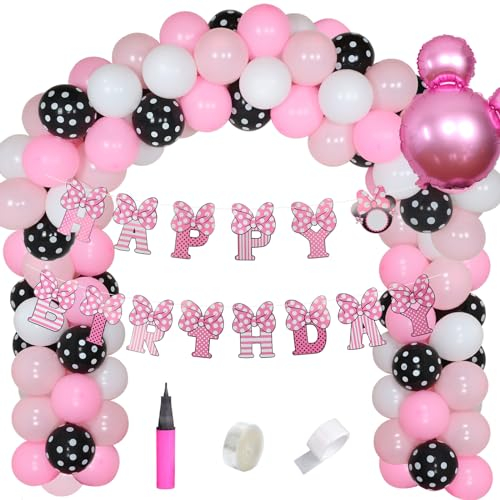 Kreatwow Cartoon Mouse Ballon Garland Arch Kit für 1. 2. 3. Birthday Party Supplies oder Baby Shower Dekorationen