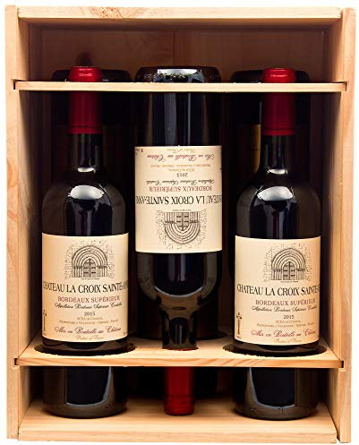 Mabouteille – Cassetta in legno a scorrimento capacità 6 bottiglie di bordeaux, borgogna o champagne 75 cl – Unità