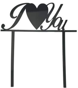 Cake-Topper I Love you Acryl schwarz