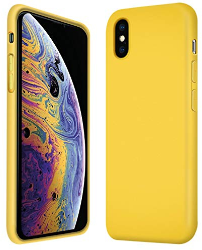 Verco Handyhülle für iPhone XS Hülle Silikon, Flex TPU Gel [weiches Innenfutter] Case für Apple iPhone X Schutzhülle Stoßfest (5,8 Zoll), Gelb