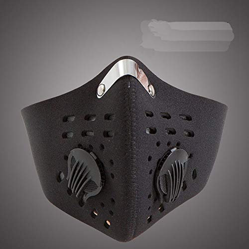 JPOJPO Demi-masque anti-poussière avec lot de 2 filtres à charbon pour sports de plein air, ski, vélo, VTT