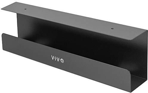 VIVO DESK-AC06-1C - Bandeja de gestión de Cables para Debajo del Escritorio, Soporte para regleta de alimentación, Organizador de Cables, domador de Cables para Oficina y hogar, Color Negro