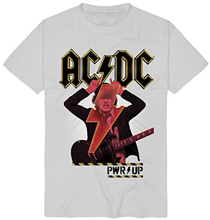 AC/DC PWRUP Angus Devil Männer T-Shirt grau XXL 100% Baumwolle Band-Merch, Bands