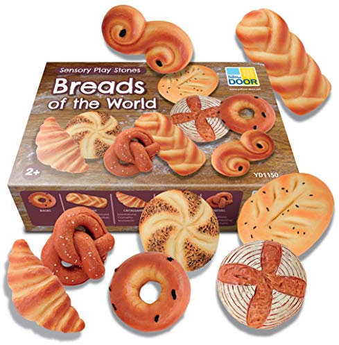 Yellow Door Breads of the World Sensory Play Stones | Pretend play food set | toy play food | role play baking | mud kitchen toys and accessories | for boys girls aged 2 3 4 5 | outdoor learning
