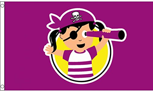AZ FLAG - Drapeau Pirate fille - 90x60 cm - Drapeau Jeune Corsaire 100% Polyester Avec Oeillets Métalliques Intégrés - Pavillon 50 g