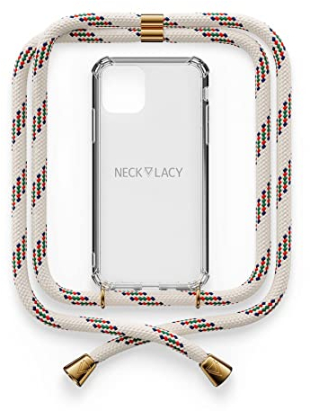 NECKLACY® - Die Premium Handykette für Apple iPhone 11 Pro in Classic Birch | transparente Handyhülle mit hochwertiger Kordel zum Umhängen - Smartphone Crossbody Case