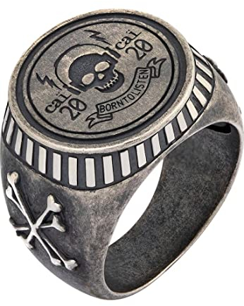 CAI Herren-Herrenring 925er Silber 66 Anthrazit 32019016
