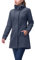 33,000ft Women’s Waterproof Jacket with Hood Ladies Softshell Jacket Fleece Lined Windbreaker 8000MM Raincoat Long Waterproof Coats for Outdoor Walking, Grayish Blue M