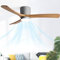 IBalody 36in Nordic Indoor Ceiling Fan with LED Light, Dimmable for Living Room & Dining Room, 6 Speed, Wooden Blades (Grey)