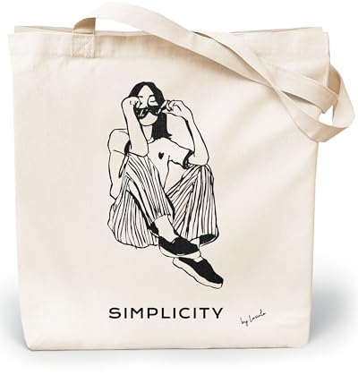 Loxato Stoffbeutel Bedruckt - Stofftasche - Baumwolltasche Bedruckt 100% B35 x H42 x T8 cm - Tragetasche Canvas-Stoff 220 g/m2 - Jutebeutel - Einkaufstasche Lange Henkel 70cm - Einkaufsbeutel