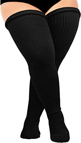 DRESHOW Plus Size Women Thigh High Socks Extra Long Thick Over the Knee High Stockings Leg Warmer Boot Socks
