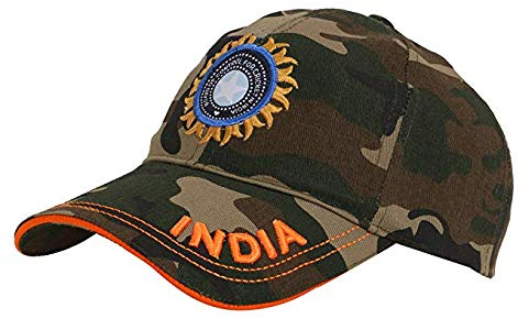 KD Cricket India Cap Hat Team India Cricket ODI T20 Test Cricket Head Wear White Blue Camo, Camo Cap, Einheitsgröße