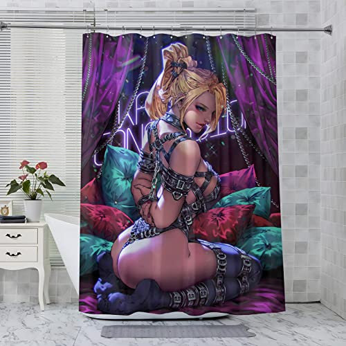 Duschvorhang Antischimme Sexy, Duschvorhang 90x180, Nackte Kunst Duschvorhang für Erwachsener mit 12 Plastik Haken, Badevorhang Waschbar Textil Shower Curtains für Dusche und Badewanne