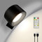 BELLALICHT Led Wandleuchte Innen, Akkubetriebene Kabellose Wandlampe Touch Dimmbar mit Fernbedienung, 360° drehbare Magnethalterung, 3 Farbmodi 3 Helligkeitsstufen, überall einsetzbar, Schwarz