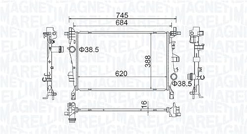 MAGNETI MARELLI Radiateur, refroidissement du moteur 350214400000