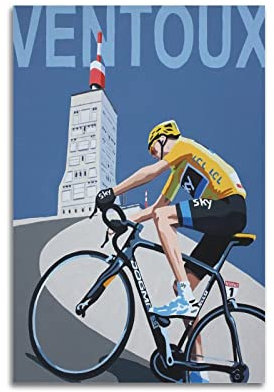 YIBIN Vintage-Poster für die Tour de France Mont Ventaux Poster Dekorative Malerei Leinwand Wandposter und Kunstbild Druck Moderne Familie Schlafzimmer Dekor Poster 60 x 90 cm
