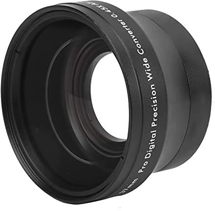Objectif Grand Angle pour Appareil Photo, Alliage 0,45x et Verre Optique Grand Angle Noir Objectif Supplémentaire pour Objectif D'appareil Photo 37 Mm