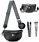 owlfun crossbody bag damen gürteltasche breiter gurt，stylish umhängetasche damen klein，leder tasche mit breitem schultergurt，Großes bauchtasche damen bodybag，Kartenetui brusttasche bag (Schwarz)