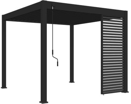 Weide Horizontale Lamellenwand Paneel Zubehör für Weide Pergola | Aluminium | Anthrazit, Weiß, Holzoptik | 3 Breiten | Flexibler Sichtschutz und optimale Luftzirkulation (Anthrazit, 93 cm)